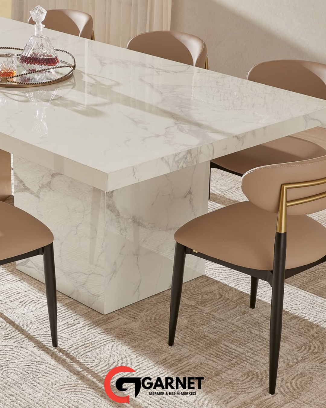 Garnet Mermer Introduces Timeless Elegance with Natural Marble Tables