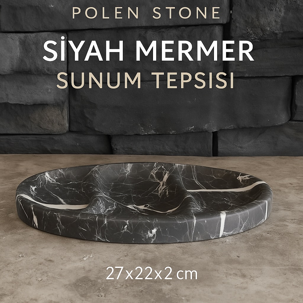 Artisanal Black Marble Serving Tray Offers Unique Style and Functionality